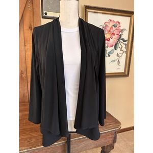 Chico's Size 1 (Medium) Open Front Black Cardigan
